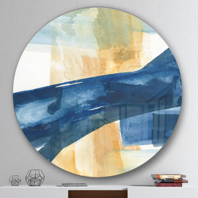 «Indigo Panel III», peinture sur cercle métallique