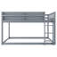 Lit superposé bas simple au-dessus de simple avec échelle - lit superposé en bois massif pour enfants et enfants, gris-1613935697