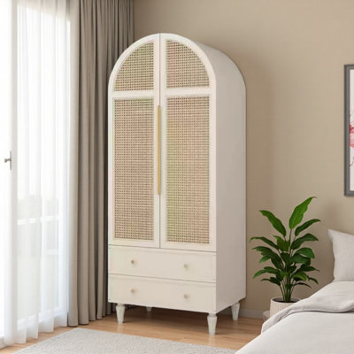 Armoire simple en rotin de style américain à double porte