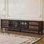 Meuble télé rétro en bois massif noir-145245590