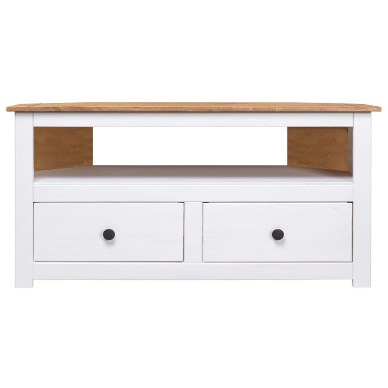 Cervantez Unfinished TV Stand for TVs up to 32", Brown/White