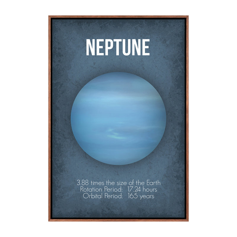 Décoration murale Neptune Kids, Toile classique avec cadre brun, H 26 po x l 18 po x 1,5 po