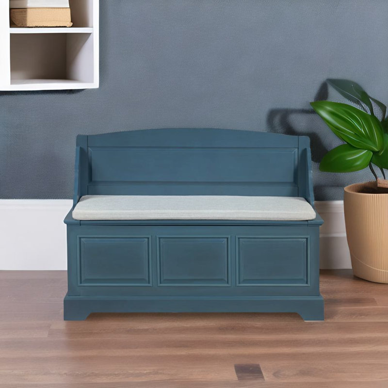 Retro Shoe Storage Bench, Navy