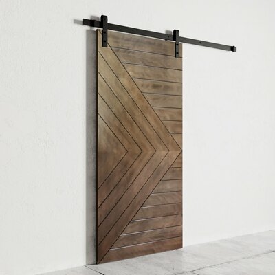 Paneled Wood Finish Dawson Barn Door with Installation Hardware Kit -  Urban Woodcraft, 500W.40BD.MBB.G