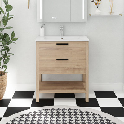 Ensemble de meuble-lavabo autoportant 30 po avec comptoir en céramique 30 po