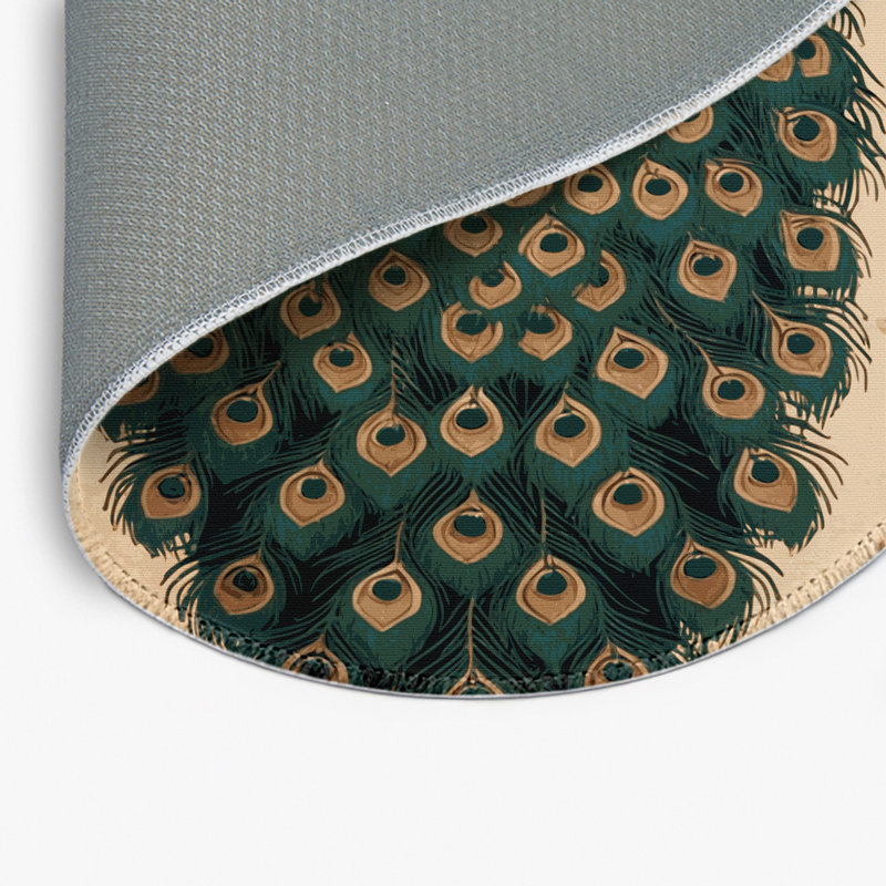 French Brown Indoor and Outdoor Area Rug, Round 5'