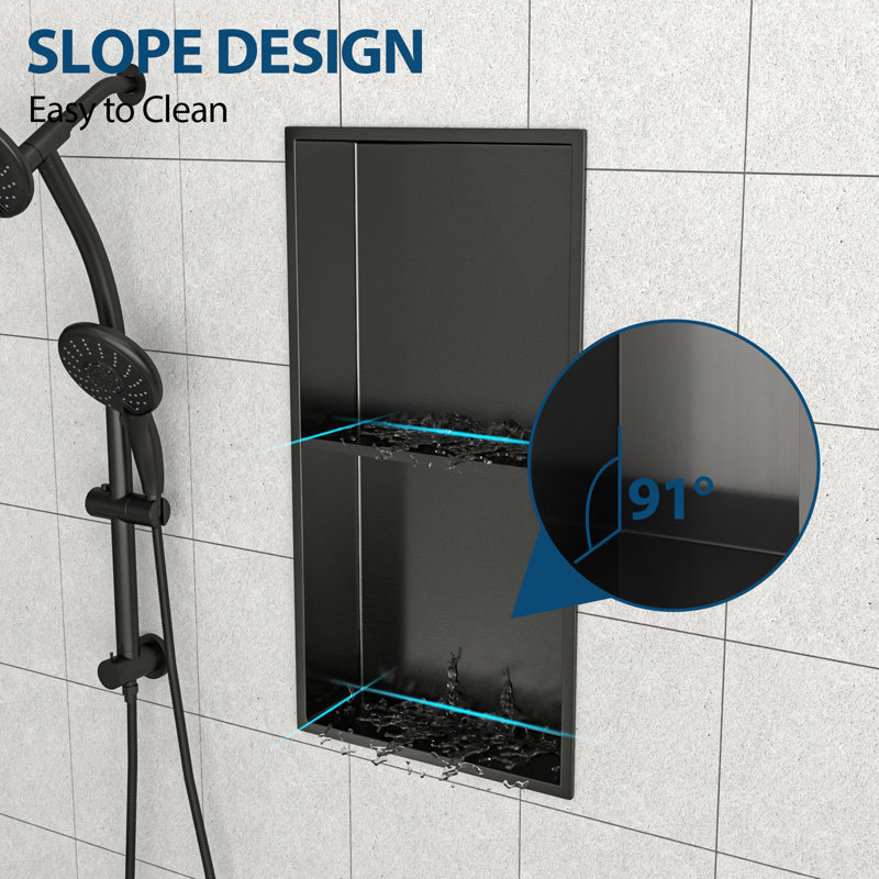 Niche de douche à 3 niveaux en acier inoxydable pour salle de bain