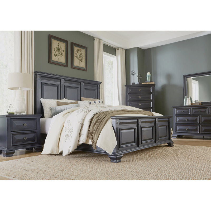Ensemble de chambre standard 5 pièces Raddison, Noir rétro, Très grand