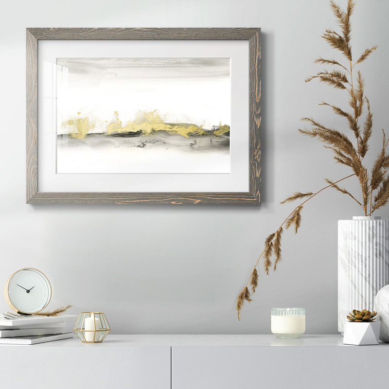 Or à l'horizon I, reproduction d'art encadrée, Gris, H 22 po x l 32 po