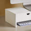 Support pour écran d'ordinateur blanc pour bureau avec 2 tiroirs, support pour écran d'ordinateur-1260563461