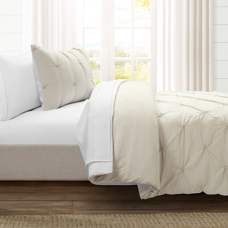 Ravello Microfiber Comforter Set, Twin Extra Long Comforter + 1 Standard Sham, Wheat