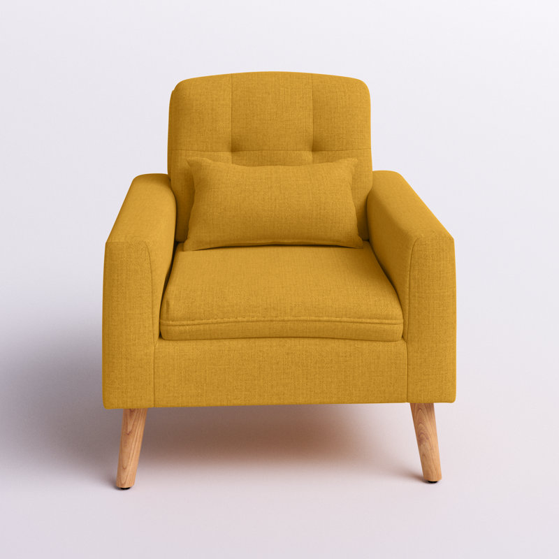 Fauteuil Araud en lin de 77,47 cm de large, Lin jaune