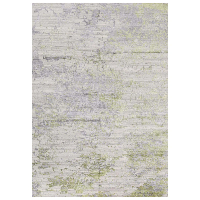 Tapis naturel et vert noué à la main de haute qualité