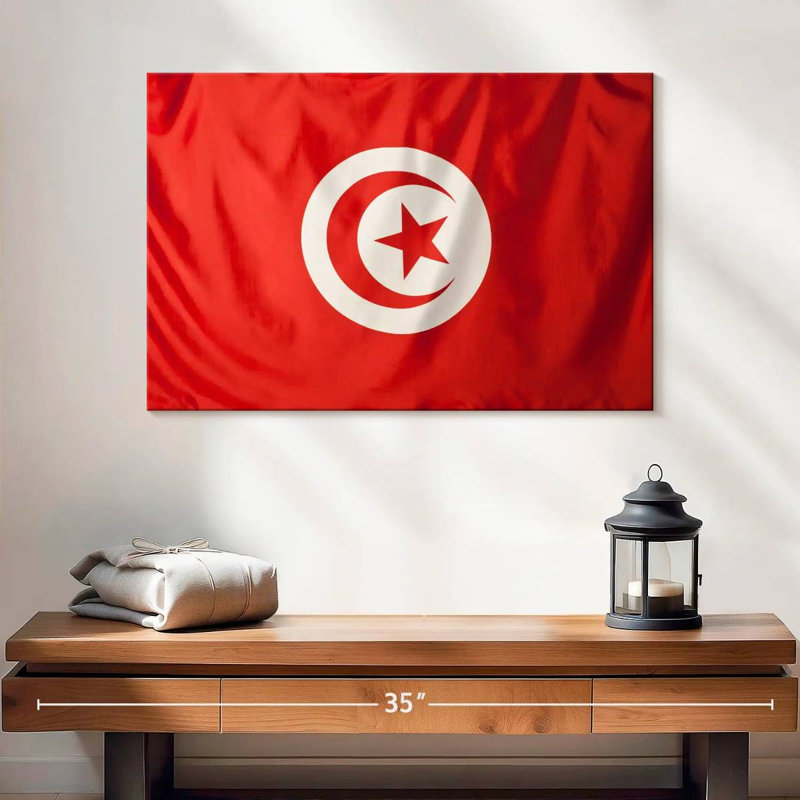 Drapeau Borges de la Tunisie, H 16 po x l 24 po