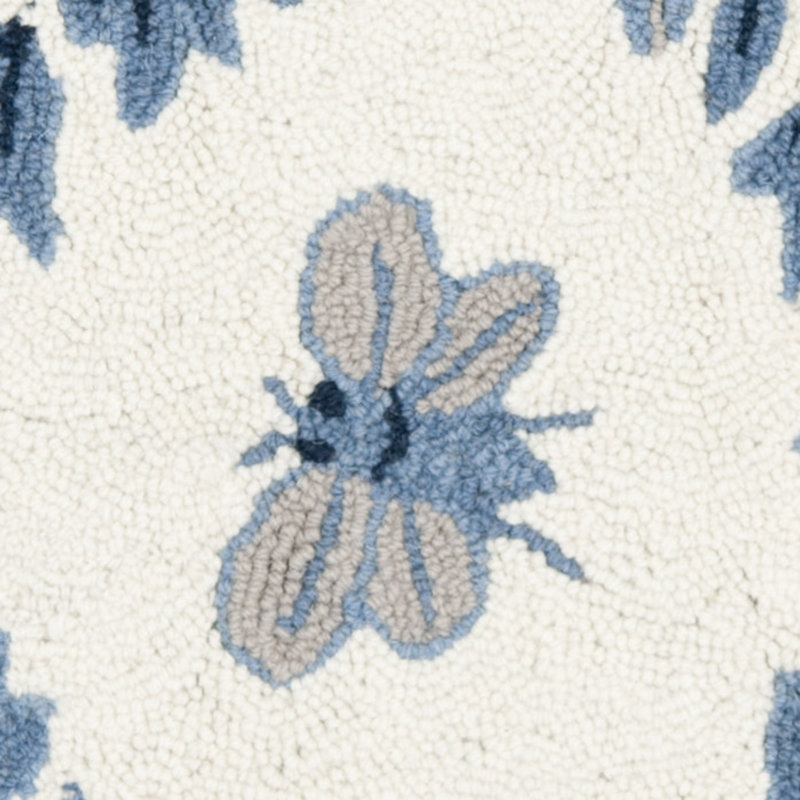 Tapis floral en laine crocheté à la main Kinchen, Rond 4 pi
