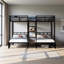 Lit superposé en métal, lit superposé triple en métal avec tablettes de rangement et escalier de rangement-1077399683