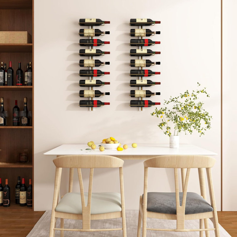 Wooden Wall Wine Bottle Storage Rack, White