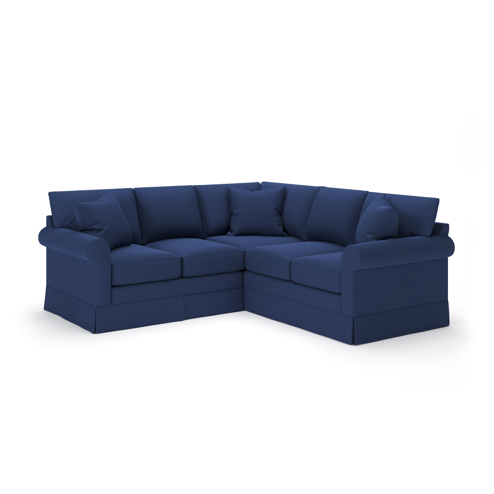 Friedman Upholstered L-Sectional, Canvas Navy Sunbrella® Canvas