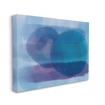 Serene Blue Brushstrokes Abstract Circle Shapes XXL By Amy Brinkman
