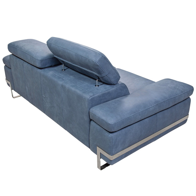 Calderone Leather Sofa, Blue