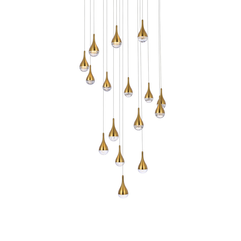 Carilyn - Light Pendant, Satin Gold, 9" H x 36" W x 36" D