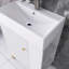 22 po Meuble-lavabo autoportant blanc avec plateau en céramique blanche non assemblé