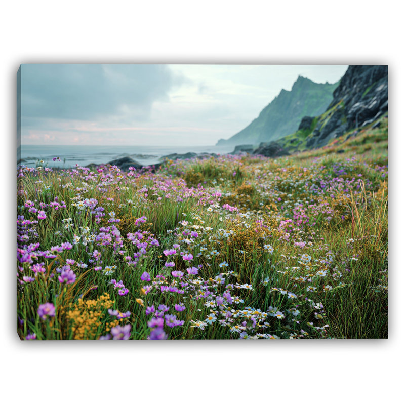 Coastal Bloom - Art mural sur toile tendue, H 36 po x l 48 po