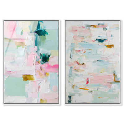 Ensemble de décorations murales sauge Mint and Rose Blush Duo