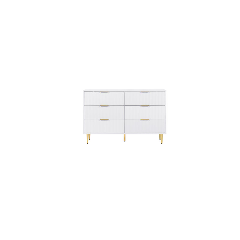 Bethzaida 6 Drawer Fluted Chest, White