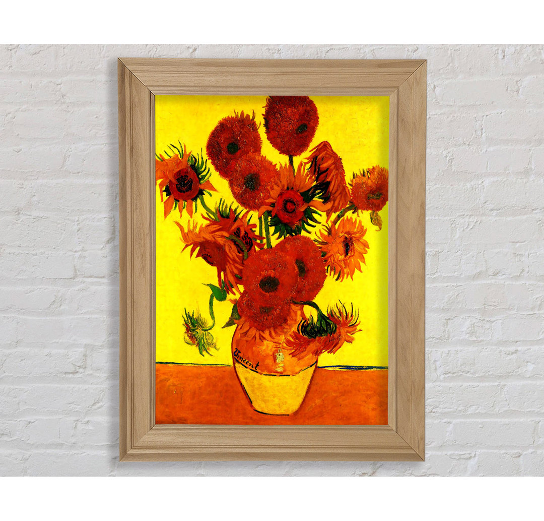 Van Gogh Stillleben Vase mit fünfzehn Sonnenblumen 3 - Einzelne Bilderrahmen Kunstdrucke