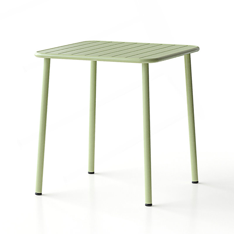 Table carrée, table de cour extérieure, petite table de salle à manger, Vert antique