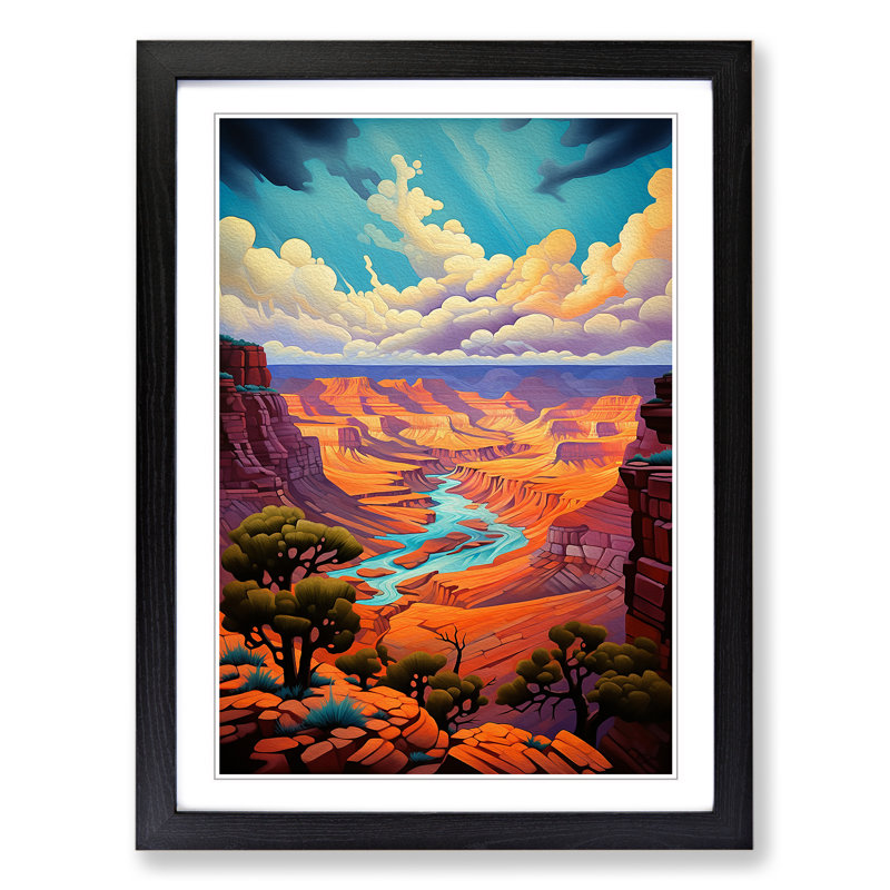 Grand Canyon Tachisme - 31710 Piece Single Picture Frame Print on Wood