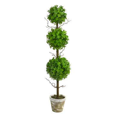Topiaire d'eucalyptus artificiel en pot
