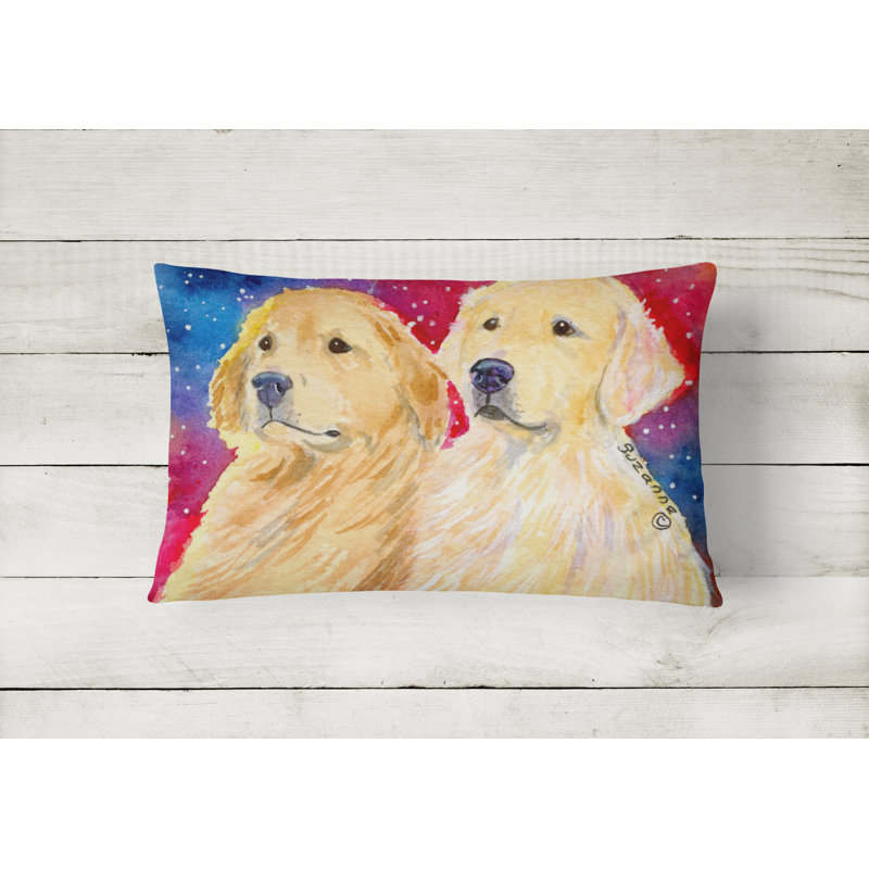 Golden Retriever Outdoor Reversible Throw Pillow