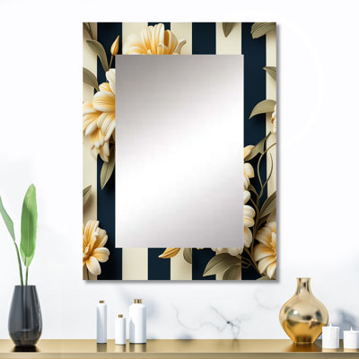 Demarrea Nautical Charm rayé motif floral - rayé, miroir mural unique
