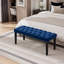 Banc ottoman capitonné en velours avec pattes en bois d'hévéa-1337680804-1337680813