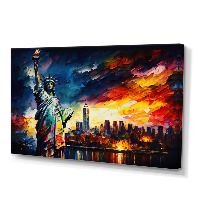 New York Views at Sunset I - reproduction sur toile, H 24 po x l 32 po x P 1 po, Toile tendue