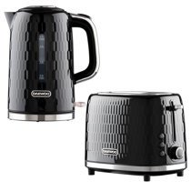 Daewoo 2 Set Bundle - 1.7L Kettle 3kw & 2 Slice Honeycomb Toaster Black