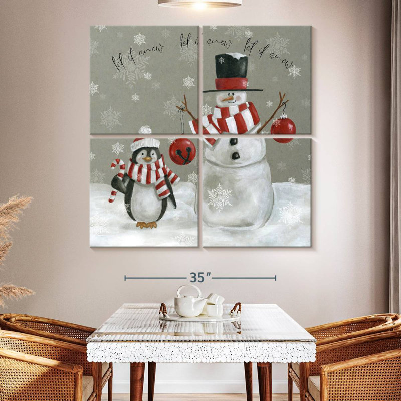 Lelend Snow Penguins Let It Snow, 50" H x 50" W