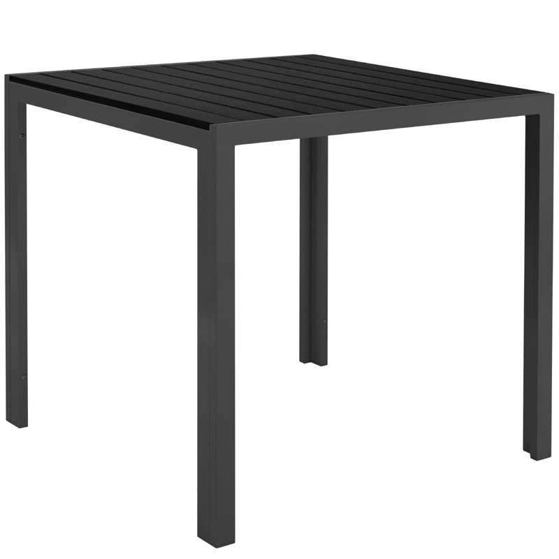 Square 75Cm L Outdoor Bistro Table, Black/Dark Grey
