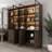 78.7" Wide Glass Door Display Case Curio Cabinet With LED Lights