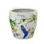 Ensemble de 4 pots à fleurs Kerry, motif floral, céramique blanche et verte