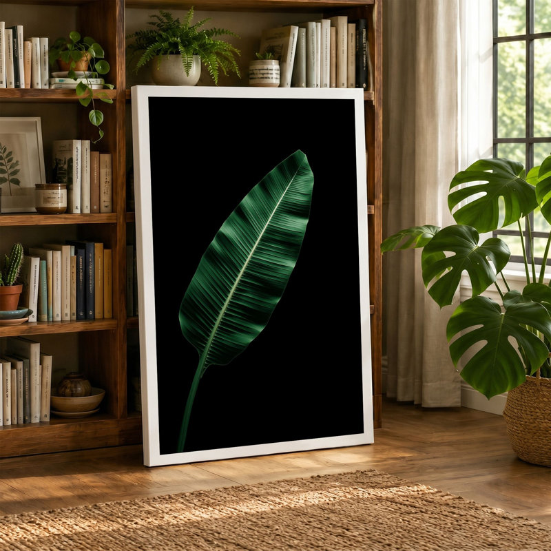 Single Feather Study Modern - Wrapped Canvas, 30x20 - 76.2 x 50.8 cm, White Border