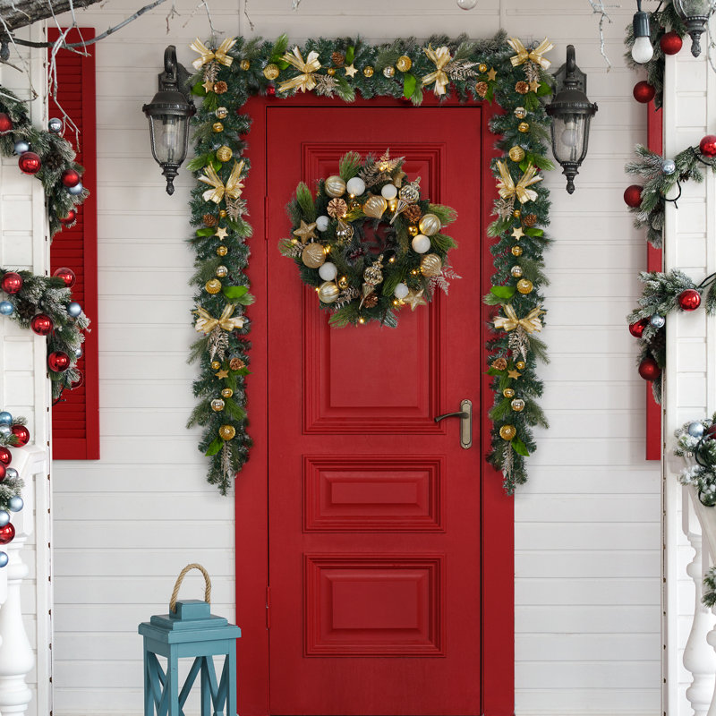 72'' in. Lighted Faux Garland, Gold