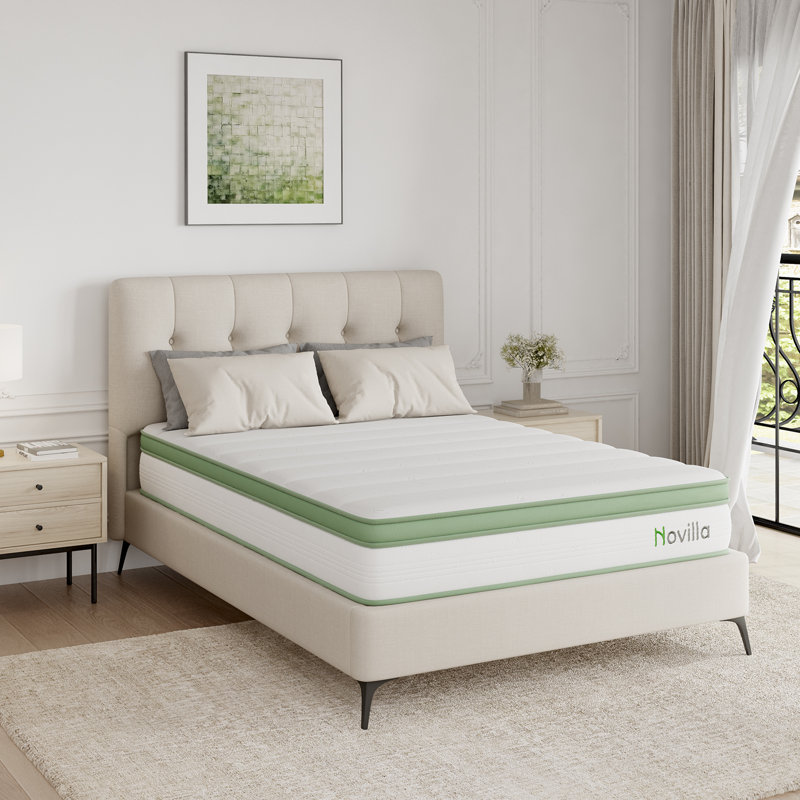 Novilla 8" Medium Cooling Gel Memory Foam Hybrid Mattress, CertiPUR-US, OEKO-TEX Certified, Full, 8"