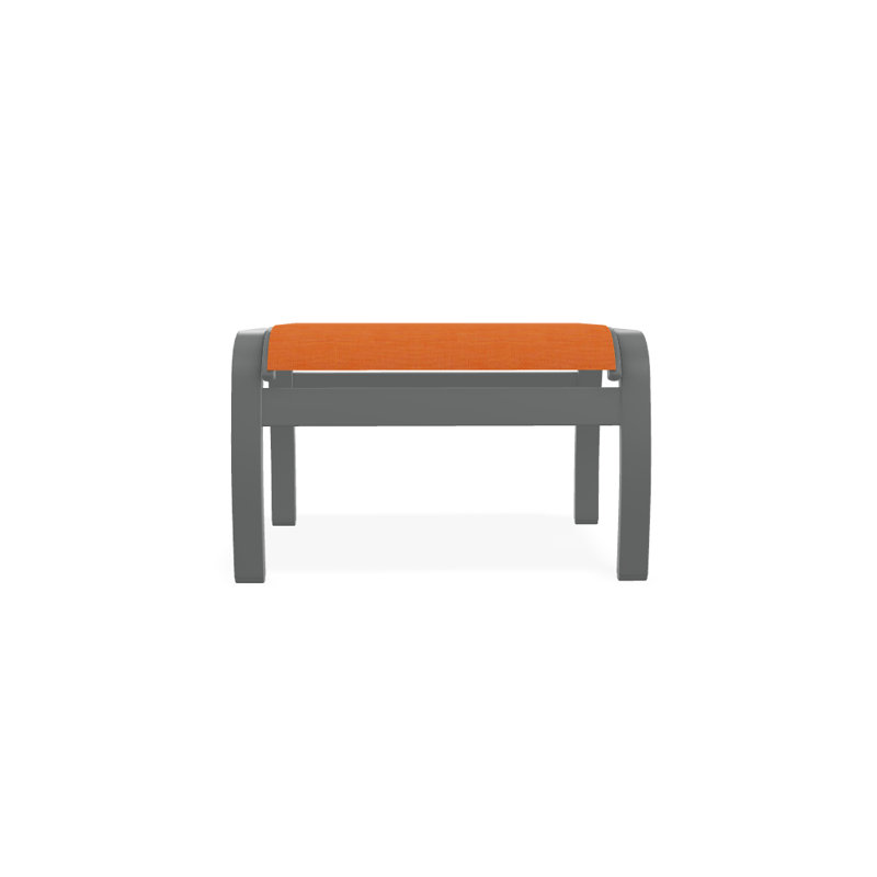 Repose-pieds d'extérieur avec coussin Askar, Graphite texturé, Toile Sunbrella® tangerine