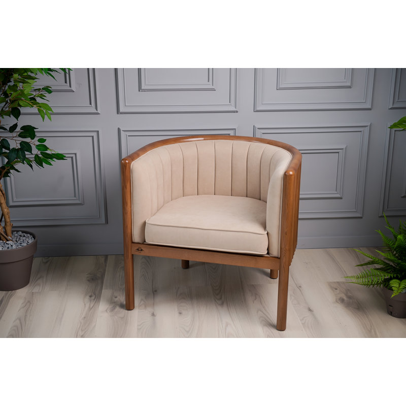 Fauteuil demi-tonneau en coton 31,5 po Charents
