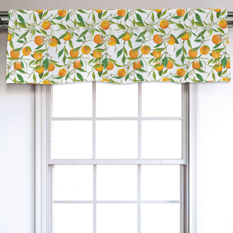 Sateen Floral Ruffled Window Valance