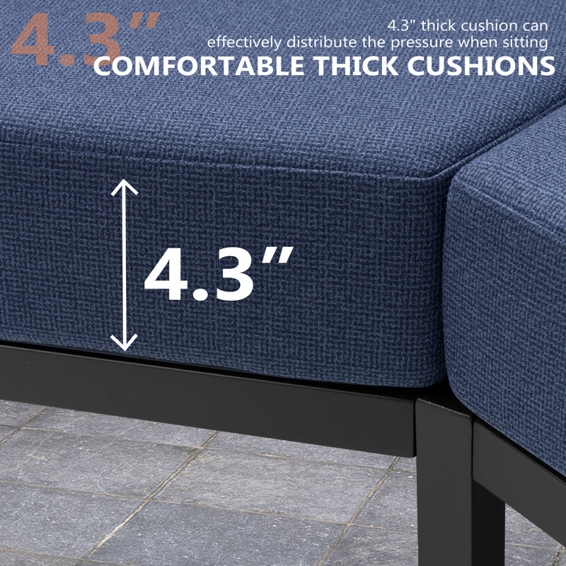 Ensemble de conversation pour patio pour 8 personnes en aluminium avec table, Sky
