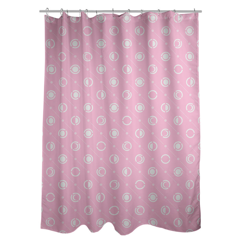 Rideau de douche à phases simples classic moon Noira Gothard, Rose clair/blanc